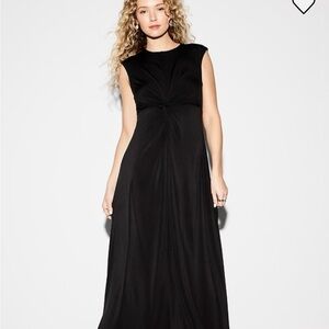 Stretchy Black Sleeveless Dress with twist tie